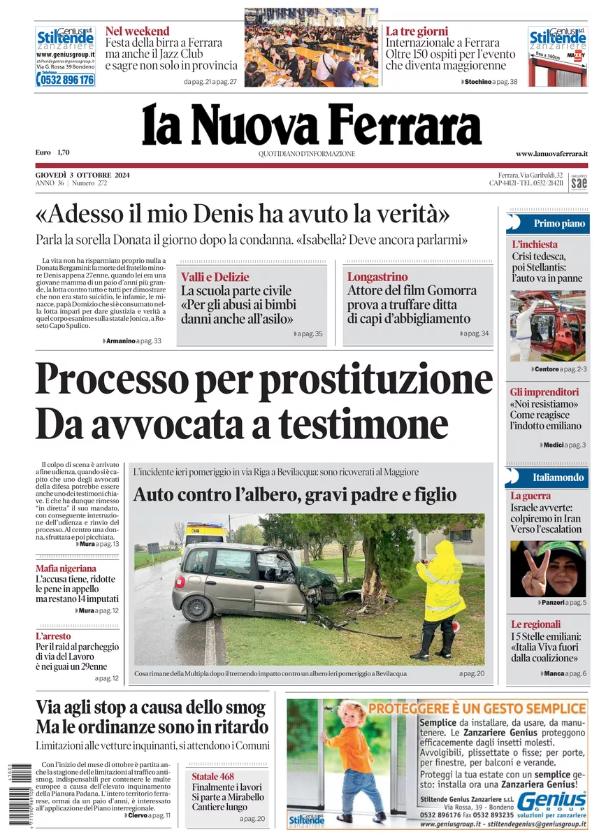 Prima-pagina-nuova ferrara-oggi-edizione-del-2024-10-03